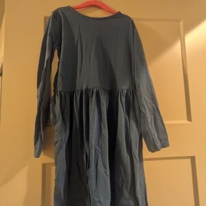 Primary Blue Long Sleeve Casual Dress